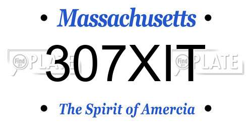 307XIT Massachusetts License Plate