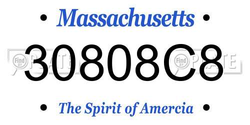 30808C8 Massachusetts License Plate