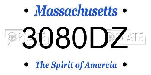 3080DZ Massachusetts License Plate