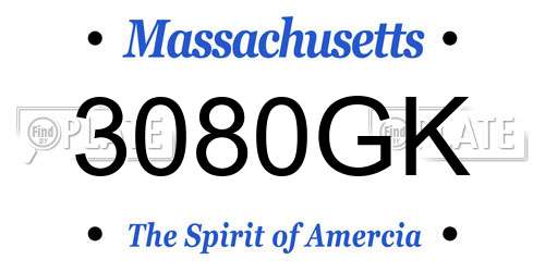 3080GK Massachusetts License Plate