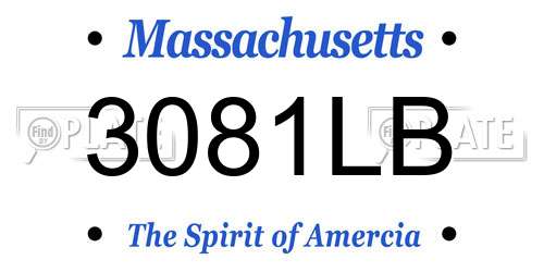 3081LB Massachusetts License Plate