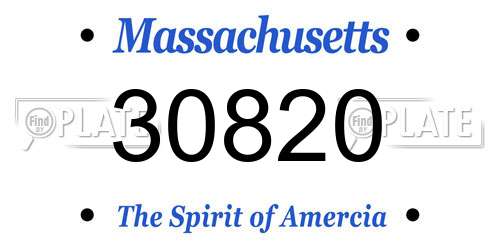 30820 Massachusetts License Plate