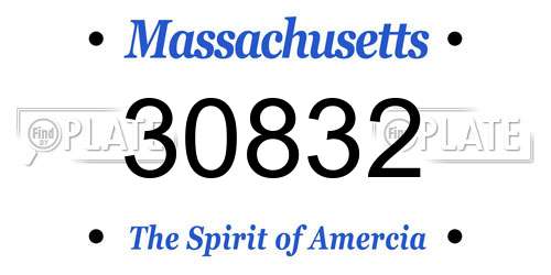 30832 Massachusetts License Plate