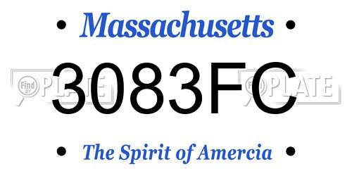 3083FC Massachusetts License Plate