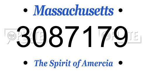 3087179 Massachusetts License Plate