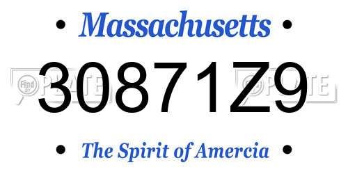 30871Z9 Massachusetts License Plate
