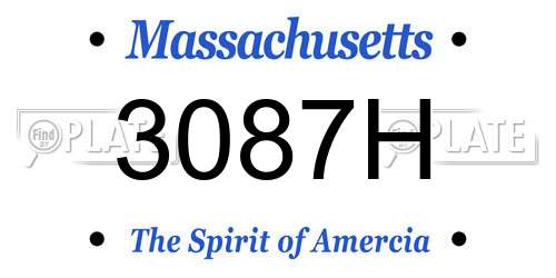 3087H Massachusetts License Plate