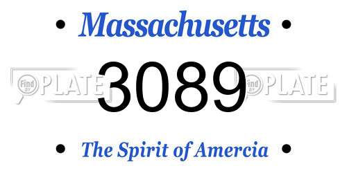3089 Massachusetts License Plate