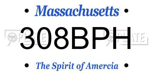 308BPH Massachusetts License Plate