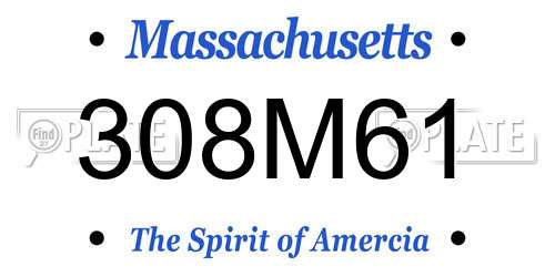 308M61 Massachusetts License Plate