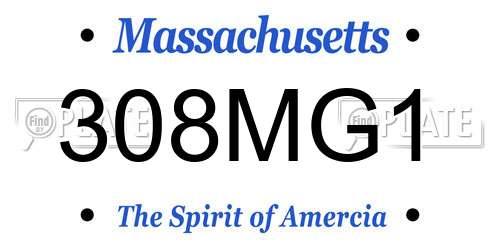 308MG1 Massachusetts License Plate