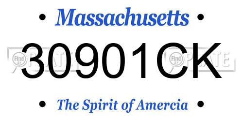 30901CK Massachusetts License Plate