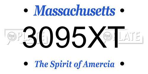 3095XT Massachusetts License Plate