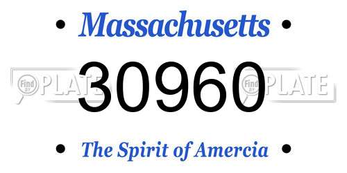 30960 Massachusetts License Plate