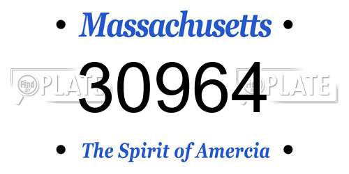30964 Massachusetts License Plate
