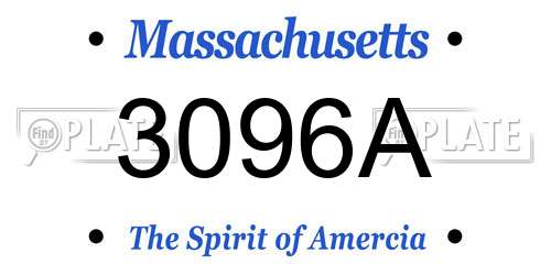 3096A Massachusetts License Plate