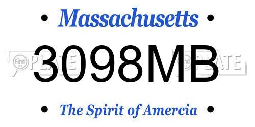 3098MB Massachusetts License Plate