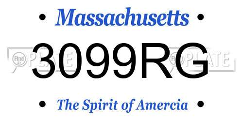 3099RG Massachusetts License Plate