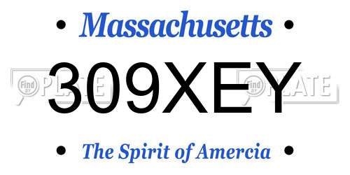 309XEY Massachusetts License Plate