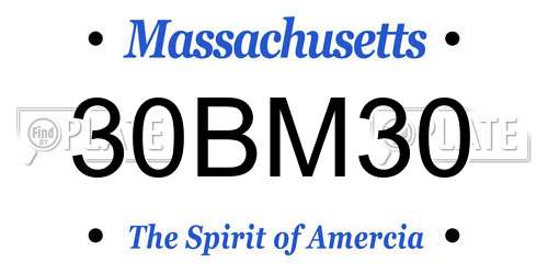 30BM30 Massachusetts License Plate
