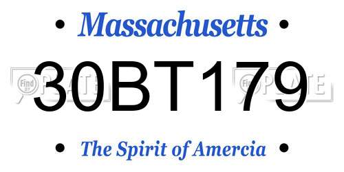 30BT179 Massachusetts License Plate