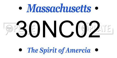 30NC02 Massachusetts License Plate