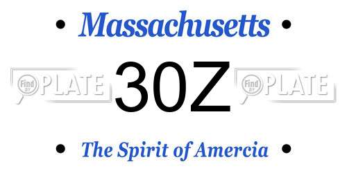 30Z Massachusetts License Plate
