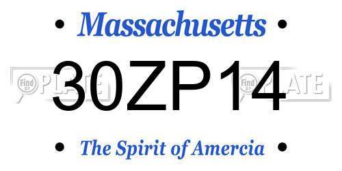 30ZP14 Massachusetts License Plate