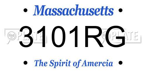 3101RG Massachusetts License Plate