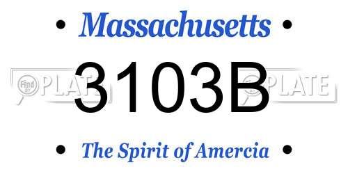 3103B Massachusetts License Plate