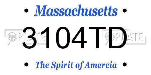 3104TD Massachusetts License Plate