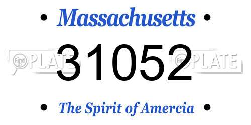 31052 Massachusetts License Plate