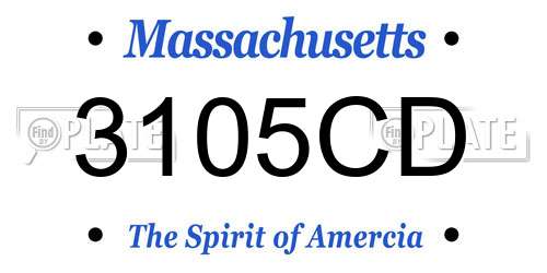 3105CD Massachusetts License Plate