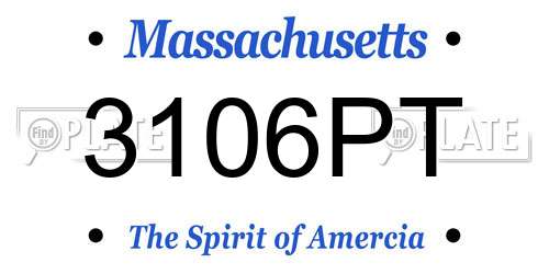 3106PT Massachusetts License Plate