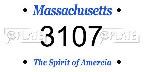 3107 Massachusetts License Plate