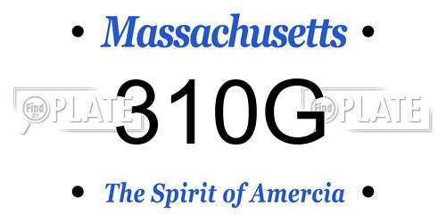 310G Massachusetts License Plate