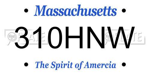 310HNW Massachusetts License Plate