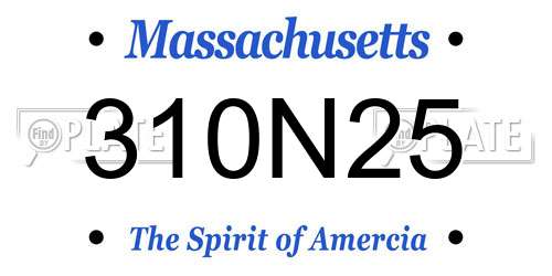 310N25 Massachusetts License Plate