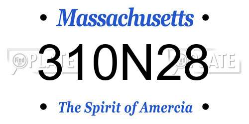 310N28 Massachusetts License Plate