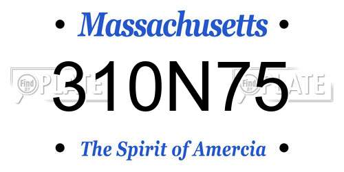 310N75 Massachusetts License Plate