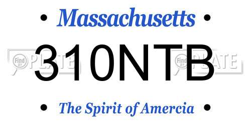 310NTB Massachusetts License Plate