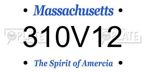 310V12 Massachusetts License Plate