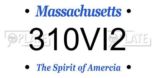 310VI2 Massachusetts License Plate