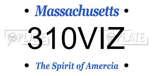 310VIZ Massachusetts License Plate