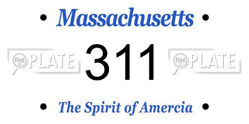 311 Massachusetts License Plate