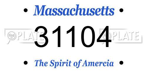 31104 Massachusetts License Plate