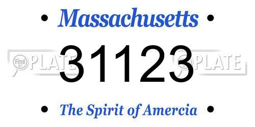 31123 Massachusetts License Plate