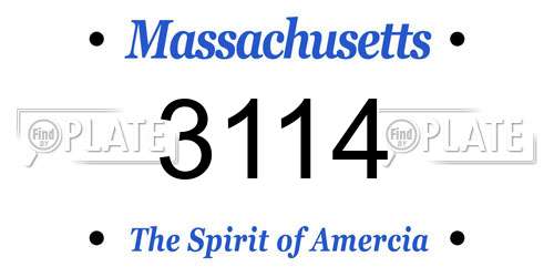 3114 Massachusetts License Plate