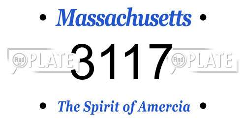 3117 Massachusetts License Plate