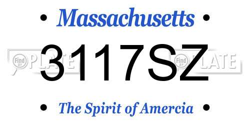 3117SZ Massachusetts License Plate